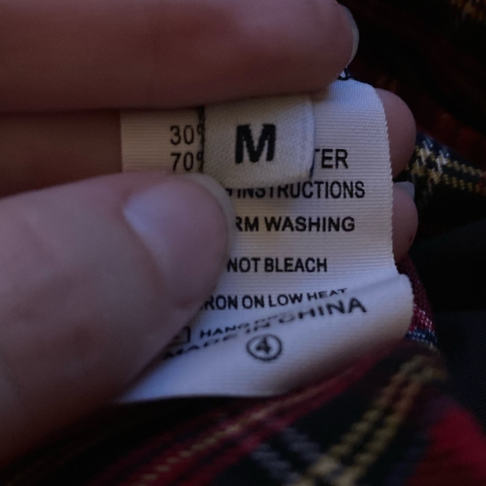 Black and Red Plaid Skirt with Faux O-Ring Zipper - Picture 7 of 8